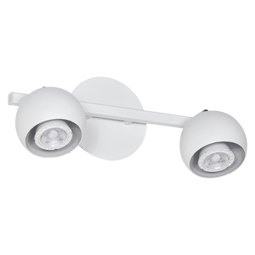 Aplique 2 luces GU10 con cabezal de diámetro 9 cm y barral de 30 cm blanco